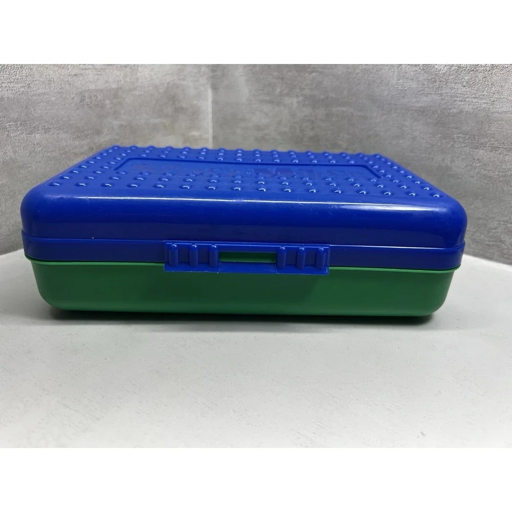 Vintage 90s Spacemaker Pencil Box Case Made in the USA Blue/Green